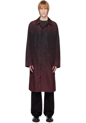Dries Van Noten Burgundy Graphic Coat