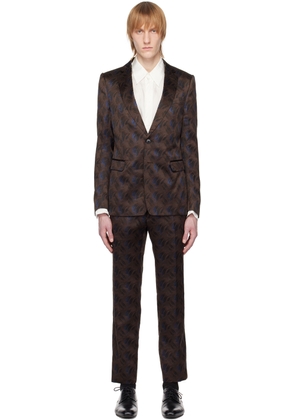 Dries Van Noten Brown Single-Breasted Suit
