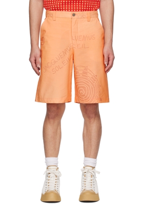 JACQUEMUS Orange Le Raphia 'Le Short Tecido' Shorts