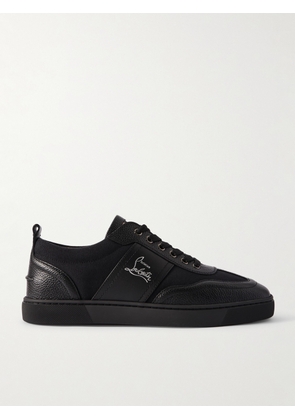 Christian Louboutin - Retero Full-Grain Leather-Trimmed Canvas Sneakers - Men - Black - EU 40