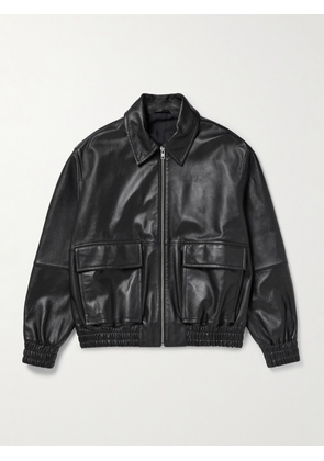 Studio Nicholson - Piston Leather Bomber Jacket - Men - Black - S