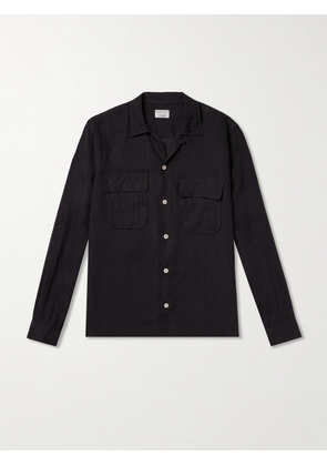 Kingsman - Drake's Convertible-Collar Linen Shirt - Men - Black - S