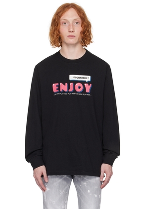Dsquared2 Black 'Enjoy' Skater Long Sleeve T-Shirt