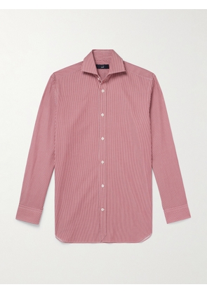 Dunhill - Cutaway-Collar Striped Cotton-Poplin Shirt - Men - Red - EU 38
