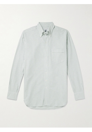 Kingsman - Button-Down Collar Striped Cotton Oxford Shirt - Men - Green - UK/US 15
