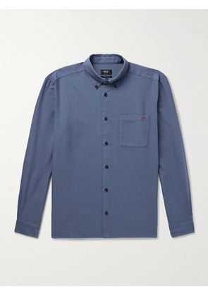 A.P.C. - Mateo Button-Down Collar Logo-Embroidered Cotton Shirt - Men - Blue - XS