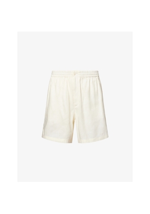 Mens Moncler Genius Moncler x Gilga Farm By Donald Glover Logo-Patch Relaxed-Fit Linen-Blend Shorts