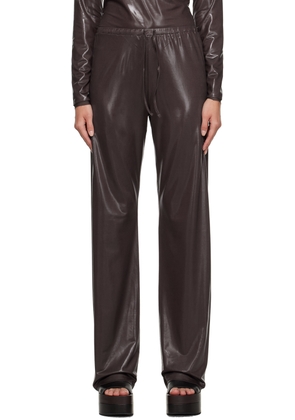 Dries Van Noten Brown Shiny Lounge Pants