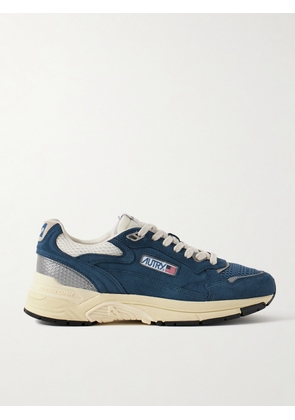 Autry - Hyperway Leather-Trimmed Suede and Mesh Sneakers - Men - Blue - EU 40