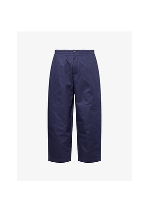 Mens Moncler Genius Moncler x Gilga Farm By Donald Glover Logo-Patch Tapered-Leg Cotton-Blend Trousers
