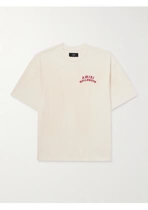 AMIRI - Hollywood Logo-Print Cotton-Jersey T-Shirt - Men - Neutrals - XS