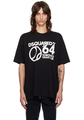Dsquared2 Black 'Tennis Club' Slouch Fit T-Shirt
