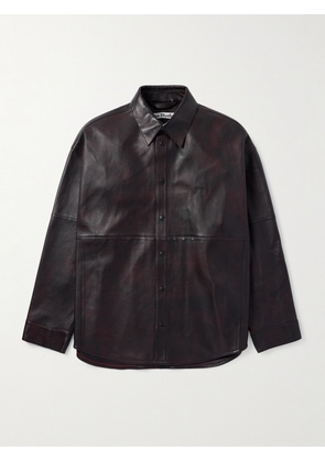 Acne Studios - Laraw Oversized Leather Shirt Jacket - Men - Burgundy - IT 46