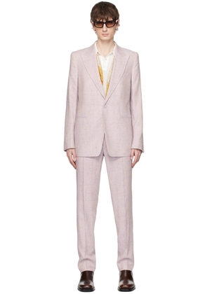 Dries Van Noten Purple Peaked Lapel Suit