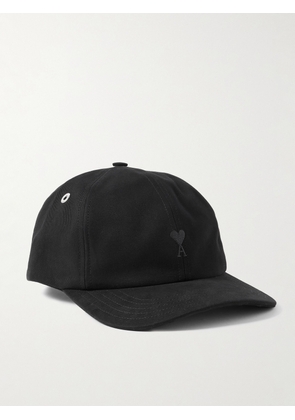 AMI PARIS - Logo-Embroidered Cotton-Twill Baseball Cap - Men - Black