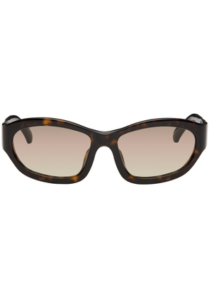 Dries Van Noten Brown Linda Farrow Edition Goggle Sunglasses