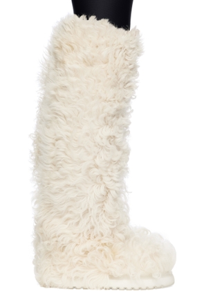Moncler White Beverly High Shearling Tall Boots