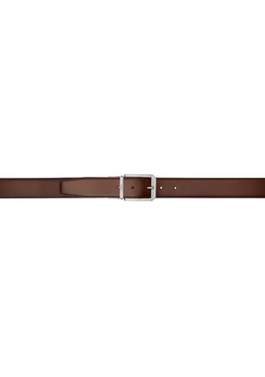 ZEGNA Brown & Black Leather Reversible Belt