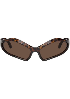 Balenciaga Brown Fennec Oval Sunglasses