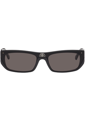 Balenciaga Black Shield Rectangle Sunglasses