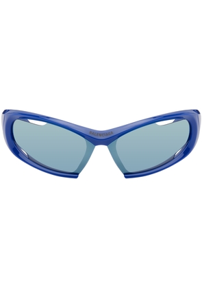Balenciaga Blue Dynamo Rectangle Sunglasses