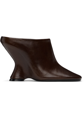 Dries Van Noten Tan Leather Wedge Mules