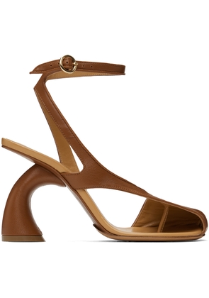 Dries Van Noten Tan Leather Heeled Sandals