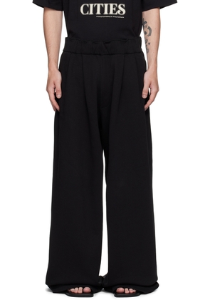 Dries Van Noten Black Pleated Sweatpants