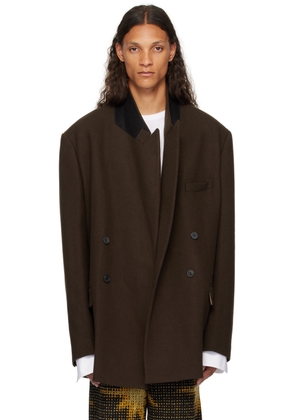 Dries Van Noten Brown Oversized Blazer