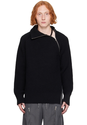 Dries Van Noten Black Zip Turtleneck
