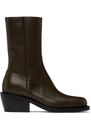 Dries Van Noten Brown Mid-Calf Boots