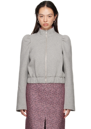 Dries Van Noten Gray Zip Cotton Jacket