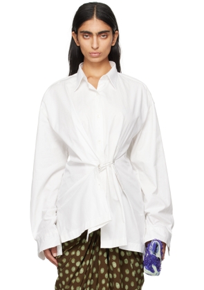 Dries Van Noten Off-White Draped Shirt