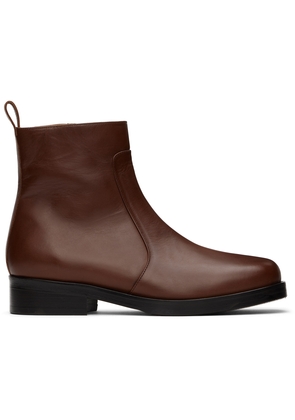 Studio Nicholson Brown Square Boots