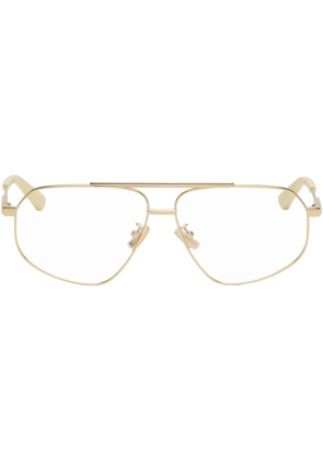 Bottega Veneta Gold Classic Metal Aviator Glasses