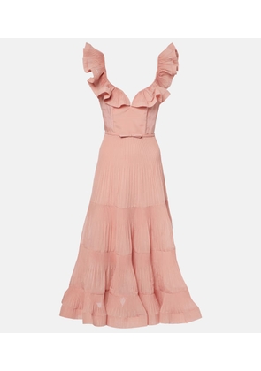Zimmermann Ruffled pleated midi dress