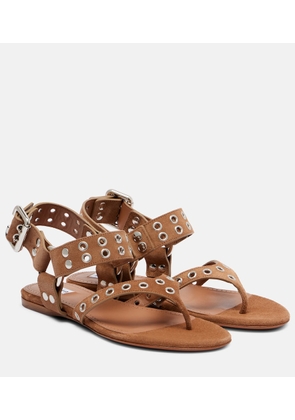 Alaia Biker studded suede thong sandals