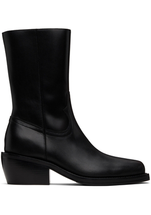 Dries Van Noten Black Leather Boots