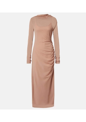 SIR Ruby draped sheer maxi dress