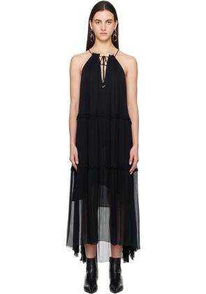 Isabel Marant Etoile Black Alita Chiffon Maxi Dress