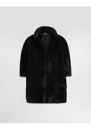 Dolce & Gabbana Faux Fur Jacket - Woman Coats And Jackets Black 38