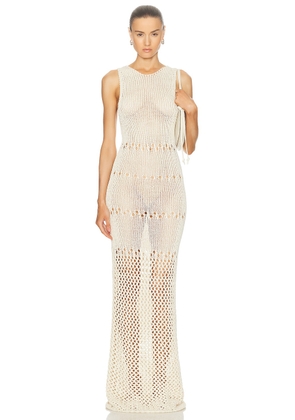 Christopher Esber Pointelle Fractus Midi Tank Dress in Cream - Cream. Size XS (also in ).