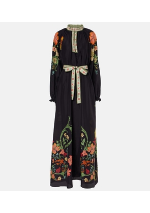 La DoubleJ Cerere floral silk voile maxi dress