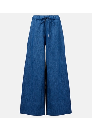 Gabriela Hearst Gelos high-rise cotton and linen wide-leg pants
