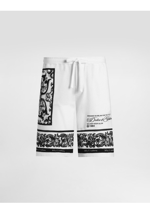Dolce & Gabbana Majolica-print Double Piqué Bermuda Shorts - Man Pants And Shorts Multicolor 56