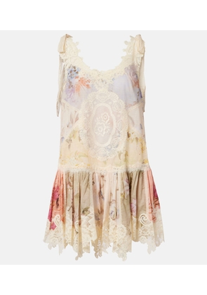 Zimmermann Cascadian floral lace cotton minidress