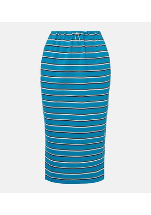 Prada Striped cotton midi skirt