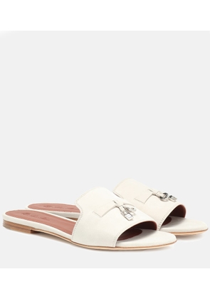 Loro Piana Summer Charms suede slides