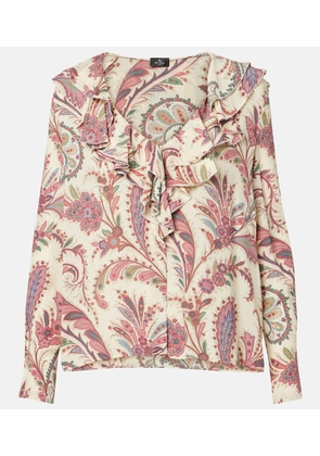 Etro Printed ruffled blouse