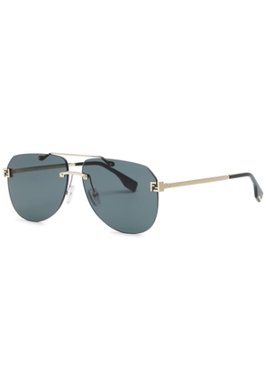 Fendi Fendi Sky Rimless Aviator-style Sunglasses - Gold - One Size